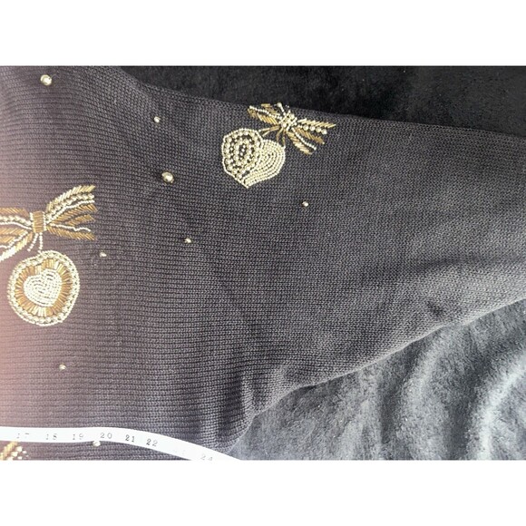 P A International VTG Retro Womens L Oversized  Holiday  Sweater Shoulder Pads - Picture 5 of 8